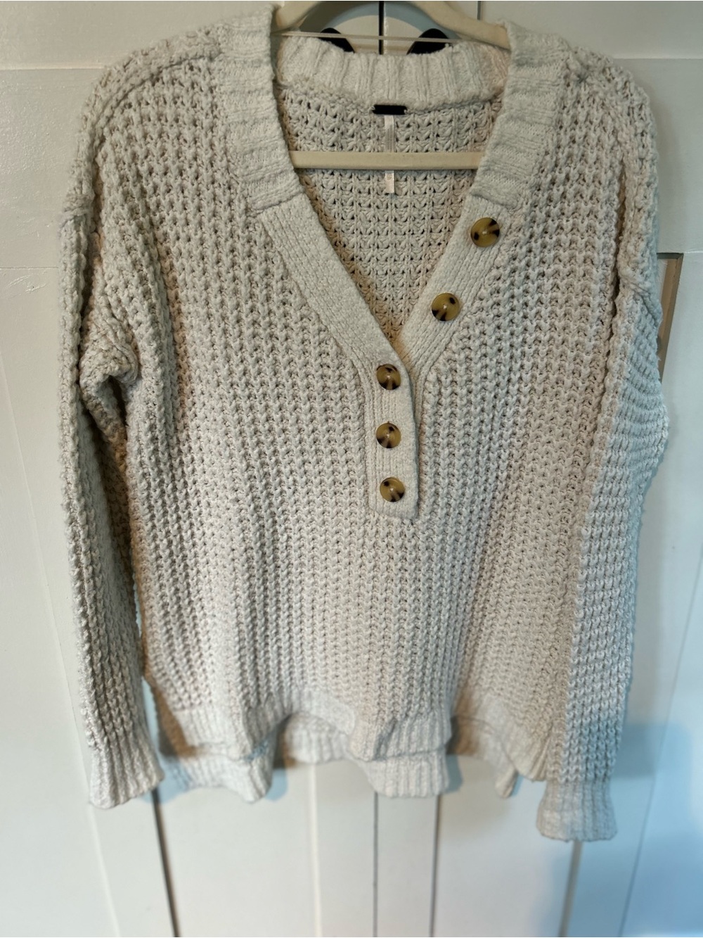 Free People Whistle Thermal Henley Sweater - Size Women's X-Small